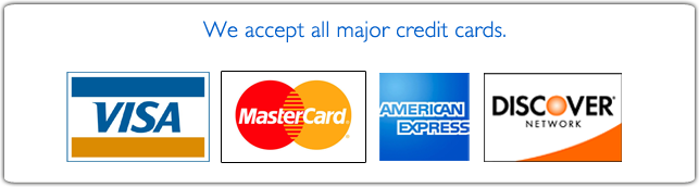We accept all major credit cards